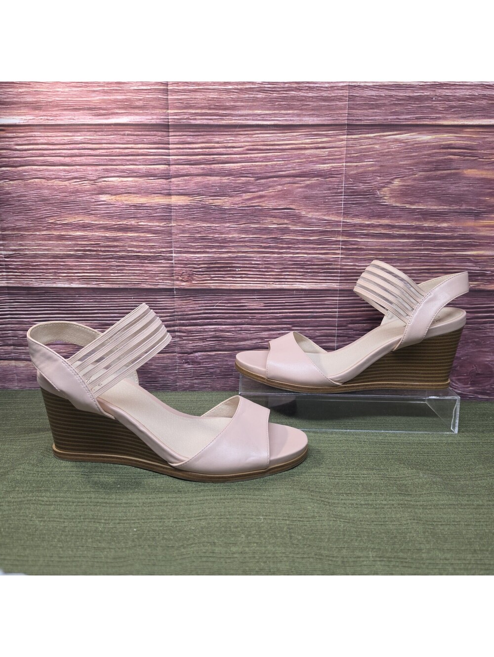 LifeStride Blaze Wedge Sandal Blush Women's Size 10W Excellent